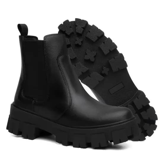 Bota Coturno Feminina Chelsea Solado Tratorado Não Perca Promoção