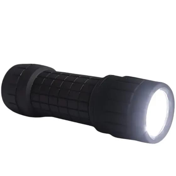 Lanterna Pequena 9 Leds Emborrachada A Pilha luz forte led