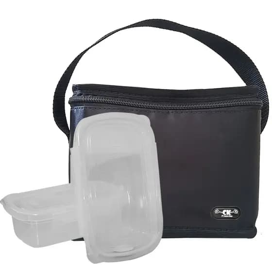 Bolsa Termica Pequena Lancheira Para Marmita Com 2 Potes