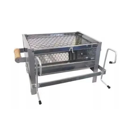 Churrasqueira Para Canoa /barco De Inox Com Grelha E Suporte