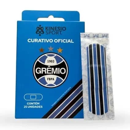 Curativos KinesioSport Oficial Internacional - Grêmio, 25 Unidades cada Caixa - Bandaid.