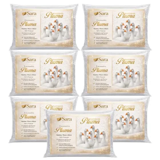 Travesseiros Premium Pluma de Ganso Hotel 70x50cm Macios Altos Luxo Antialérgicos Confortável