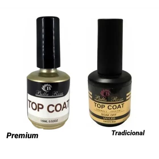 Top coat Bella Rosa Selante 15ml Base extra brilho para Unhas Gel Acrílico Fibra Acrygel Porcelana