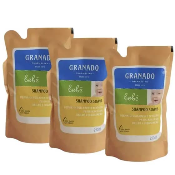 Refil Shampoo Suave Granado Bebê Tradicional Refil 250ml