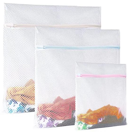 Kit 3 Saquinhos Ziper Lavagem Intima Roupas Delicadas tamanhos P/m/g 50x45 Cm