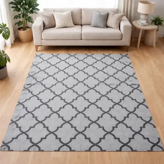 Tapete Jacquard Sala 2,00x1,40m Antiderrapante Macio Lavável Antialérgico Decorativo