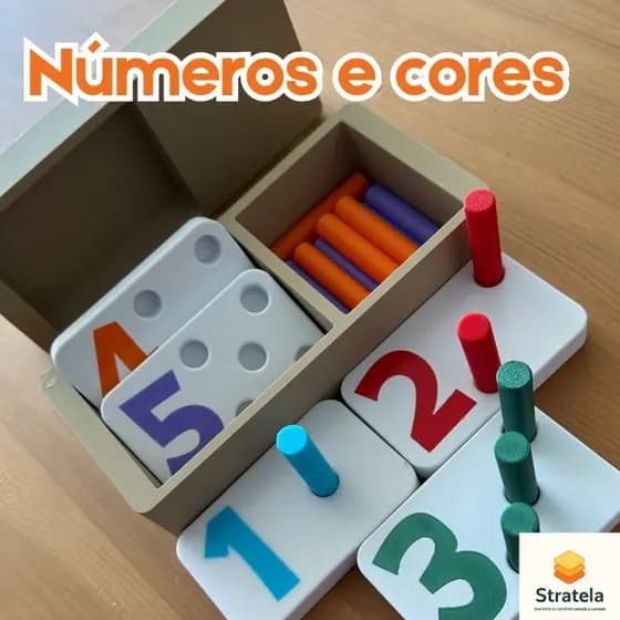 Brinquedo para ensinar matemática e cores - Montessori - brinquedo pedagógico