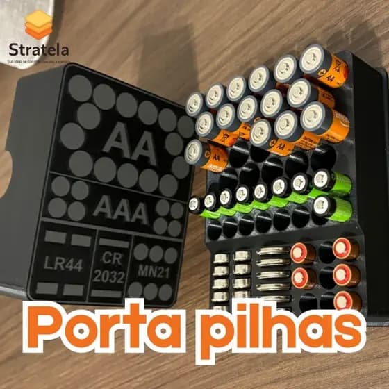 Case porta pilhas e baterias