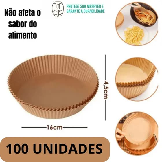Forma De Airfryer Descartavel Antiaderente De Papel 100 unidades Cozinha Fritadeira Cozimento