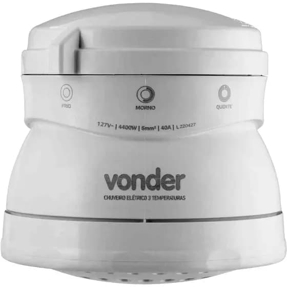 Chuveiro Elétrico Ducha 3 Temperaturas 4400W 5400W Vonder 127V ou 220V