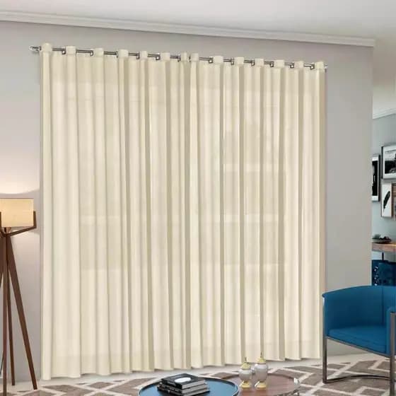 Cortina De Voil Longa Para Sala E Quarto 3,00 X 2,50