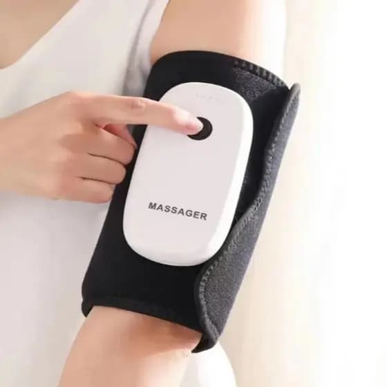 MASSAGEADOR MUSCULAR ELETRICO RECARREGAVEL PARA BRACO PERNA PANTURILHA FISIOTERAPIA E COMPRESSAO
