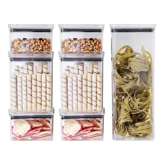 Kit 10 Potes de Mantimentos Herméticos Retangulares Empilháveis - Lumini