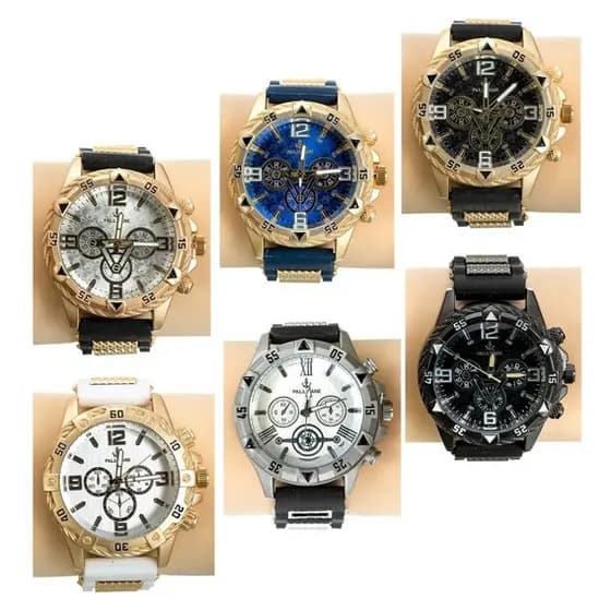 Kit Relogios pulseira em silicone borracha masculino com Caixinha de plastico luxo festa presente