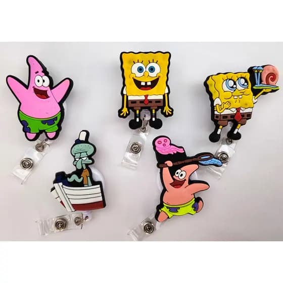 Porta Crachá Retrátil Personalizado B0b Esponja