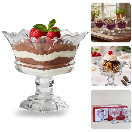 6 Taça De Sobremesa Vidro luxo sorvete acai dubai 150ml açai taças taca stooz interiores
