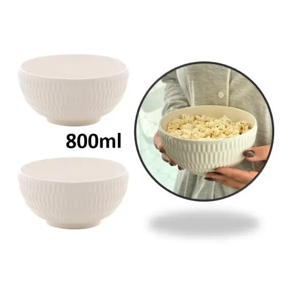 Tigelas Bowl De Porcelana 800ML Modelo Ballon Branco - Cumbucas Para Caldos Sopa Açaí Utensílios De Cozinha Lyor