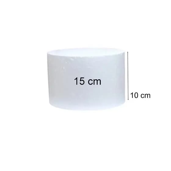 Base P/ Bolo Fake 15 Cm x 10 Cm De Isopor EPS Maciço
