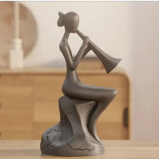 Escultura Decoração Musa da Serenata – Escultura Músico Artística