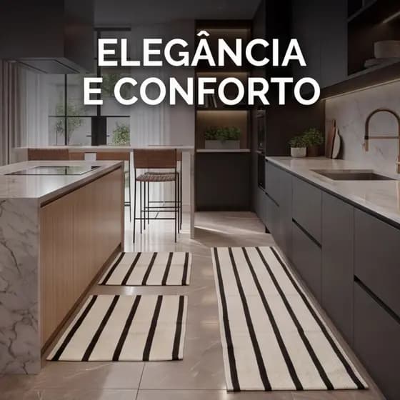Kit Tapete Passadeira 3 Peças para Cozinha, Quarto e Corredor - Concept Lar