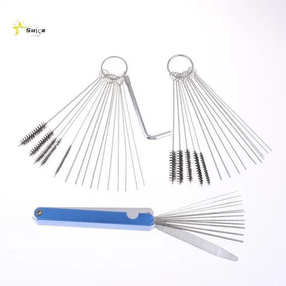 Awhrtwb 1 Conjunto De Ferramentas De Limpeza Carburador Carbono Sujeira Jato Remover Agulhas Escovas Para Automóvel Moto
