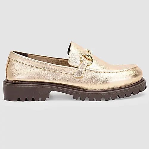 Mocassim Feminino Sapato Casual Elegante Fivela Moderno Versártil Couro Legítimo