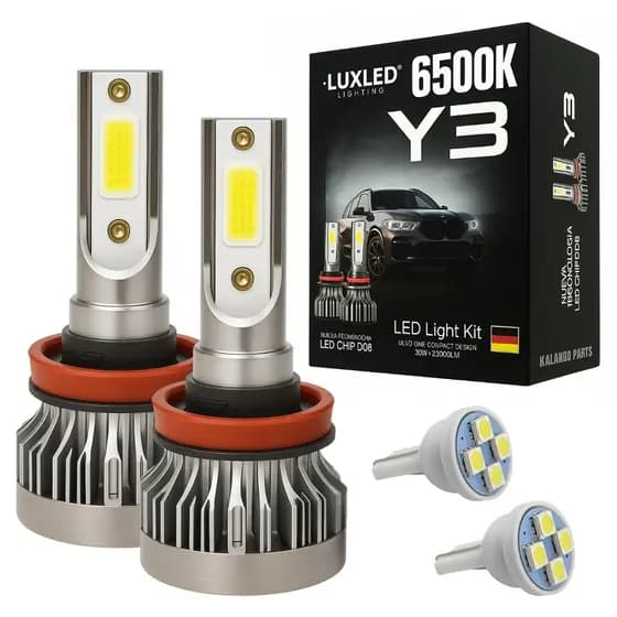 Kit Lâmpadas Super Led Y3 22000 Lúmens + Pingo T10 Carro Caminhão H1 H3 H4 H7 H11 H16 H27 HB3 HB4