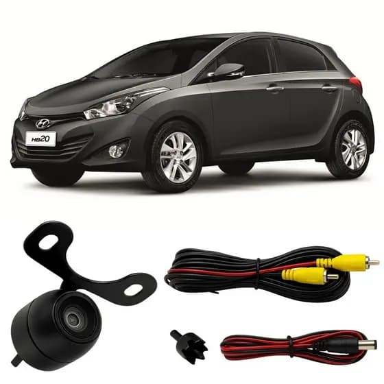 Kit Câmera de Ré Universal Borboleta Estacionamento HB20