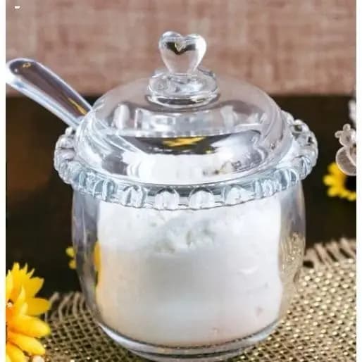 Açucareiro De Cristal Com Colher Lyor Ótima Promoção