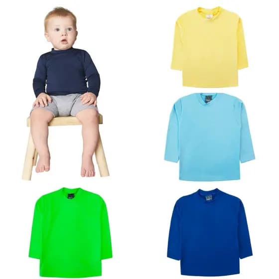 Kit 2 camisetas UV proteção solar menino menina verão piscina praia