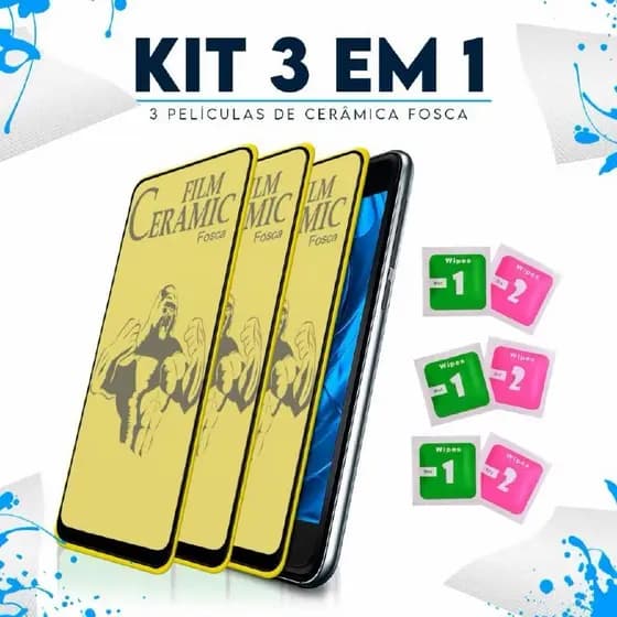 KIT 3 Película De Cerâmica Transparente 3D Toda Para Compatível