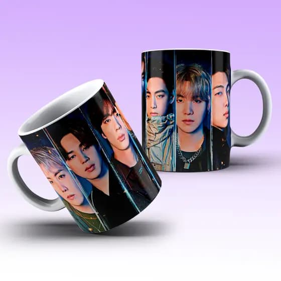 Caneca Kpop BTS - rosto - todos integrantes