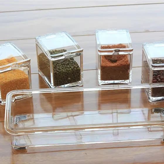Porta Temperos E Condimentos Acrilico 4 Potes Organizadores