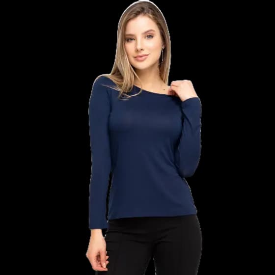 Blusa Feminina Viscolycra Gola Redonda - Moda Básica