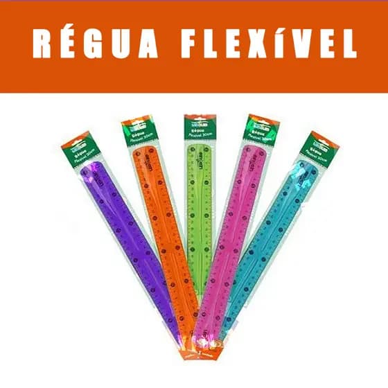 Régua Flexível 20cm Color Sortida Não Quebra Leoleo Inquebrável Regua Maleável Volta as Aulas Fofo