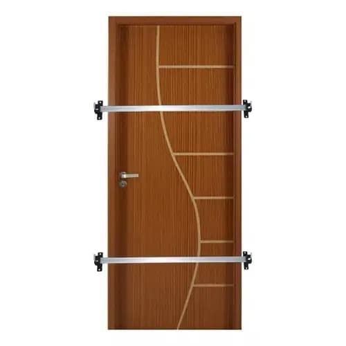 Tranca Antifurto Para Porta 2 Barras 1,05m Com 4 Suportes