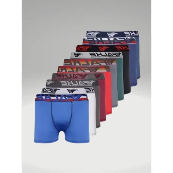 KIT COM 5 CUECAS BOXER LISAS FALKE MASCULINA