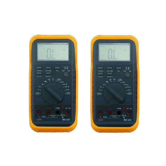 Kit 2 Multímetro Digital Corrente Tensão Hfe Capacitância Diodo Md-390 Portátil Com Ponta Prova