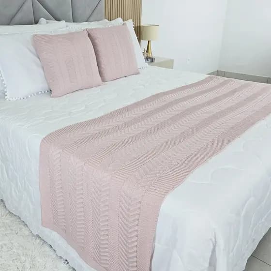 Peseira Manta Tricot Cama Casal Links - SOMENTE A PESEIRA