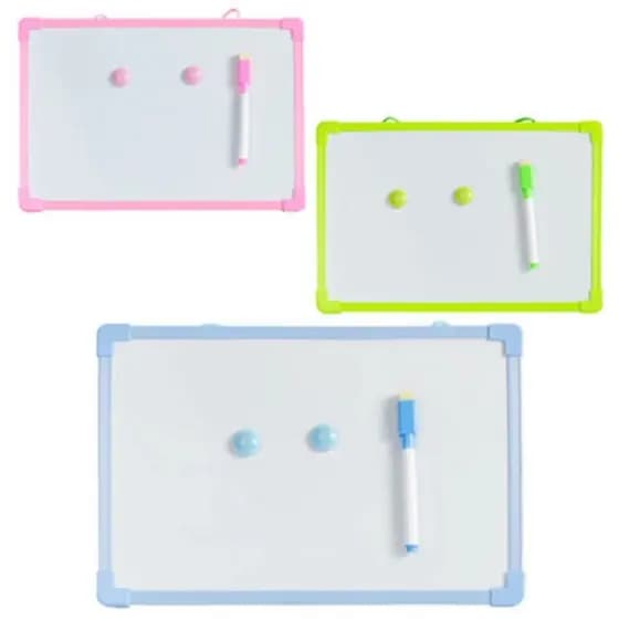 Lousa Quadro Branco 30x20cm Magnético c/ Caneta e Apagador Rosa