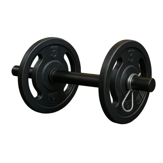 Kit Anilha 6 kg com barra de 40 cm tubular completa com presilhas