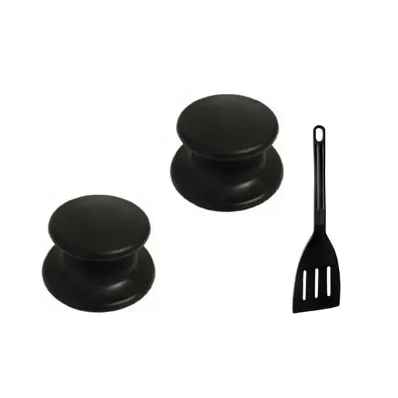KIT Com 2 Pegadores Pomel Puxadores Para Tampas de Vidro ou Alumínio com espatula de nylon