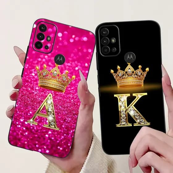Capa Para Motorola Moto G30/G20 G10 De Luxo Coroa Letras Macio Preto Silicone TPU Caso Telefone MotoG20 Pára-Choques