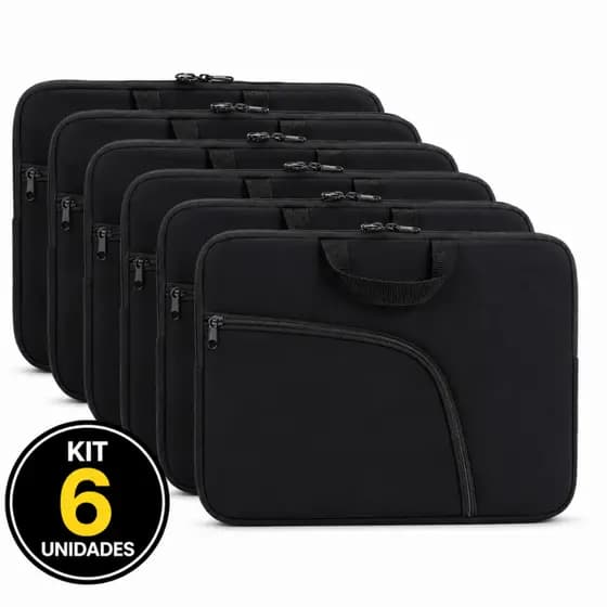 Kit 6 Luvas Capas Notebook 15,6 Com Bolso Para Acessórios