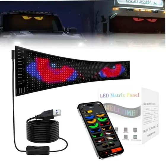 Painel Letreiro Matriz De Led Flexível Imagens Textos 64*16 Leds