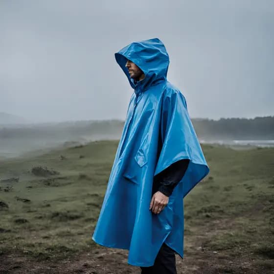 Capa De Chuva Poncho Super Resistente E Reutilizável Unissex - Com Capuz