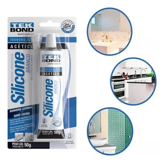 Silicone Acetico Branco Cola Adesivo Selante Tek Bond Box