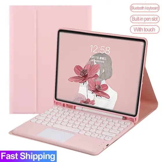 Caso Com Teclado Touchpad Para iPad 5ª 6ª 7ª 8ª 9ª 10ª Geração 11 A16 Para Air 2 3 4 5 Air11 m2 m3 M4 pro 11 12.9