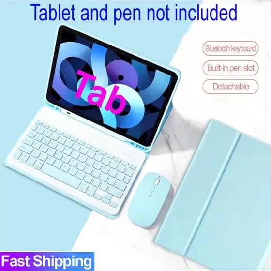 Capa Com Teclado Para Samsung Galaxy Tab A9 + A11 + S9 FE S10 lite + Magnética Sem Fio Bluetooth E Mouse