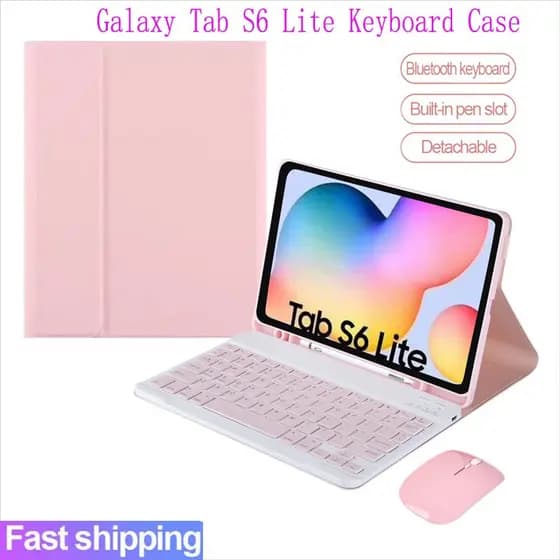 Capa Com Teclado Para Samsung Galaxy Tab S6 Lite 10.4 S9 FE S10 Sem Fio Bluetooth mouse Caso